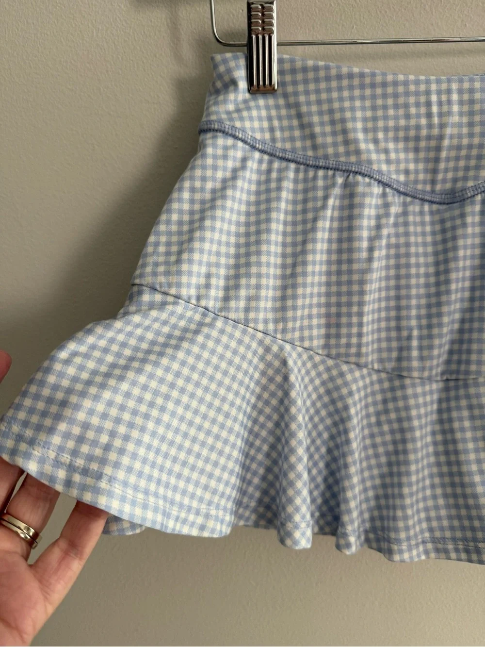 All In Motion Blue Gingham Check Skort Tank Top Set Athletic Dress Sporty Preppy